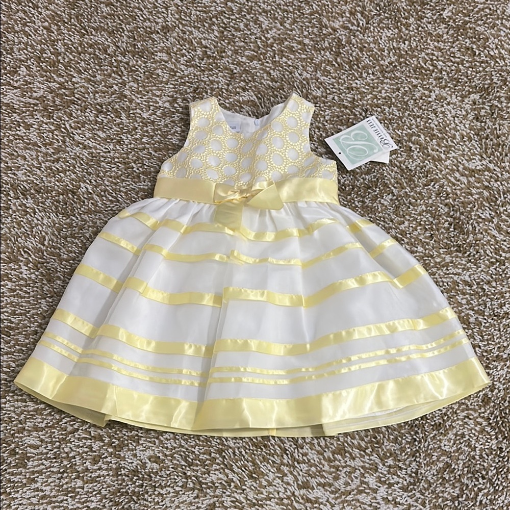 Bonnie Jean Yellow and White Formal Kids Dress